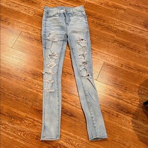 American Eagle Distressed Light Blue Women's Jeans
